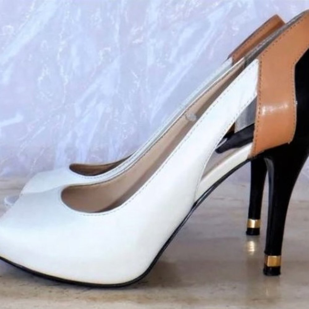 NATURAL LEATHER 5 INCH HEELS
